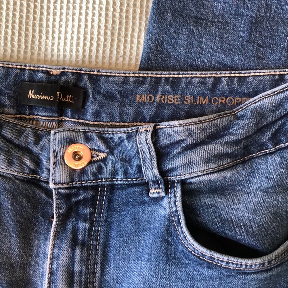Massimo Dutti Mid-Rise Slim Cropped Jeans - Picture 3 of 4